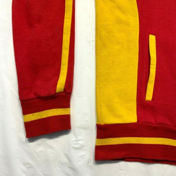 Carbon ESPANA Number 21 Track Jacket Fleece Lined Striped Spell Out Red Yellow M - Picture 7 of 12